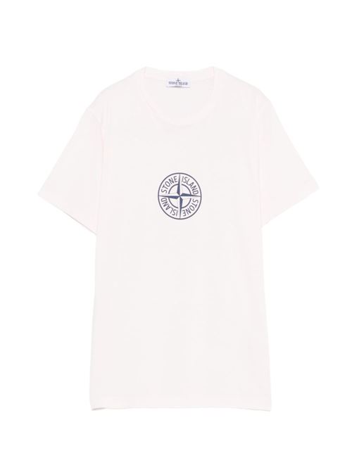 T-shirt bambino Stone Island rosa con logo STONE ISLAND KIDS | 2100011S0381V0080